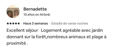 5-star review from Bernadette on Airbnb — Hostel Toucan
