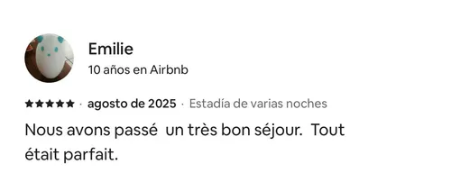 5-star review from Emilie on Airbnb — Hostel Toucan