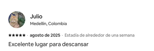 5-star review from Julio on Airbnb — Hostel Toucan