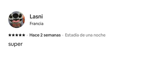 5-star review from Lasni on Airbnb — Hostel Toucan