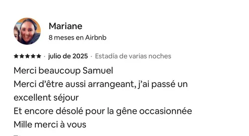 5-star review from Mariane on Airbnb — Hostel Toucan
